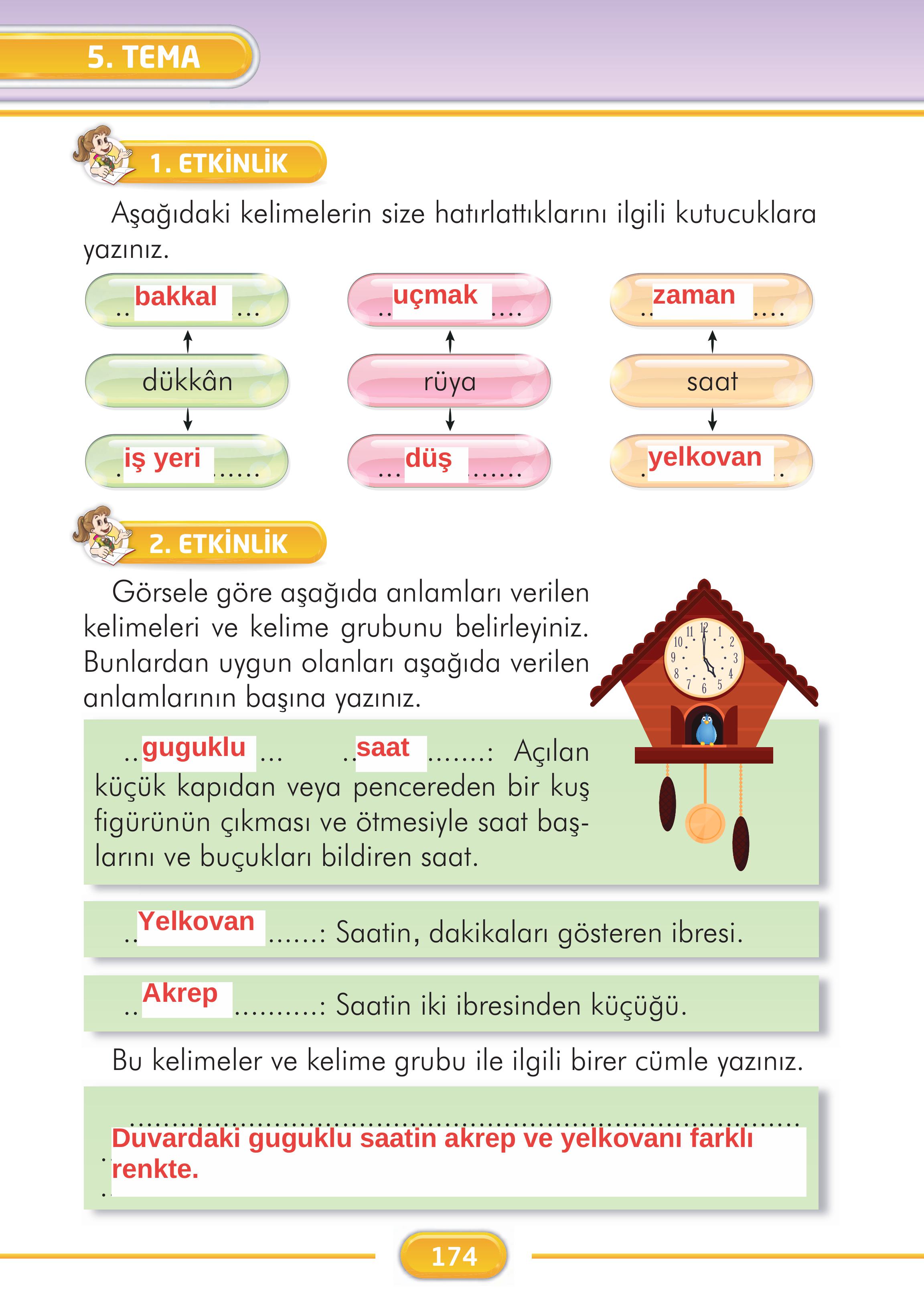 2. Sınıf İlke Yayınları Türkçe Ders Kitabı Sayfa 174 Cevapları