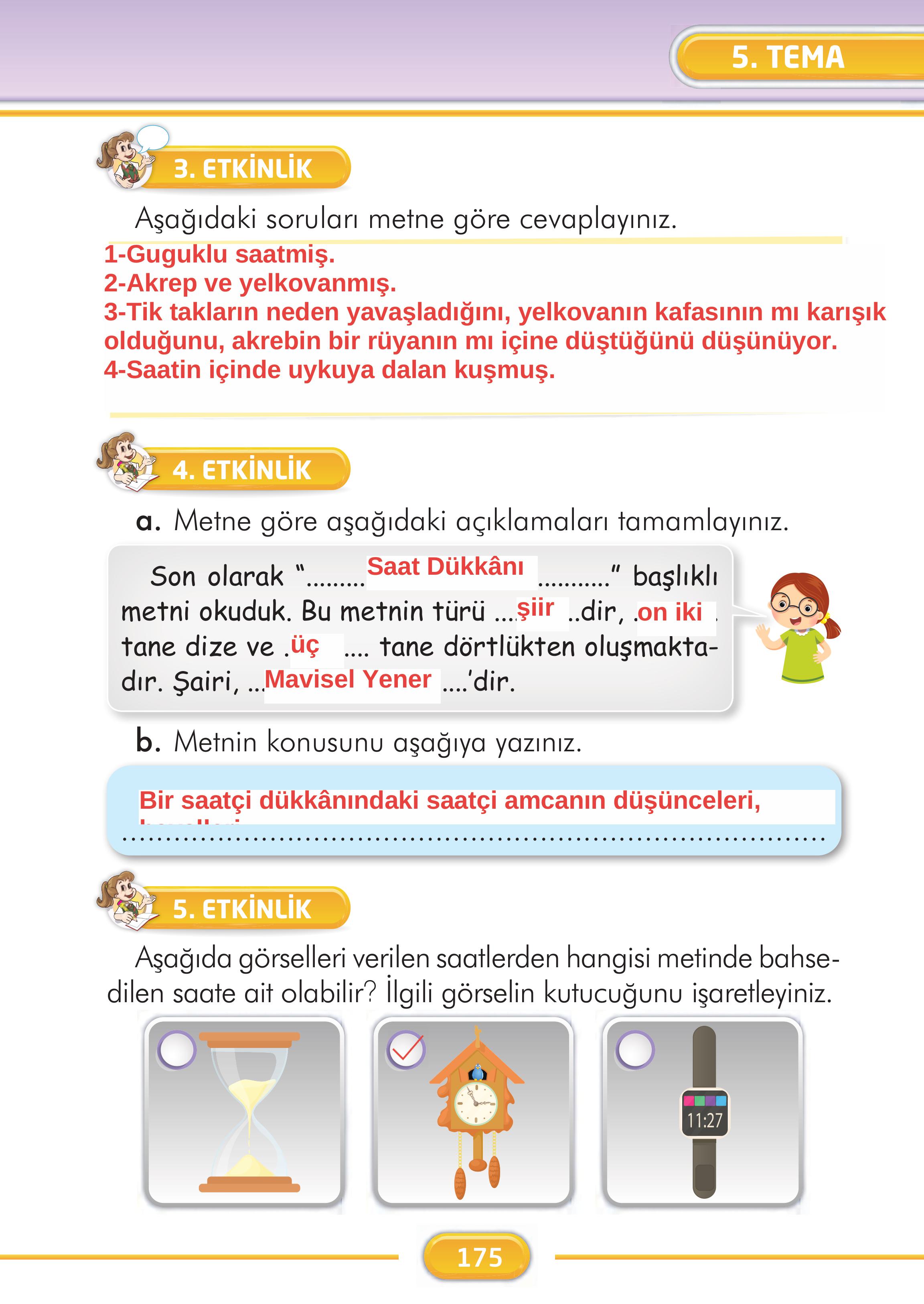 2. Sınıf İlke Yayınları Türkçe Ders Kitabı Sayfa 175 Cevapları