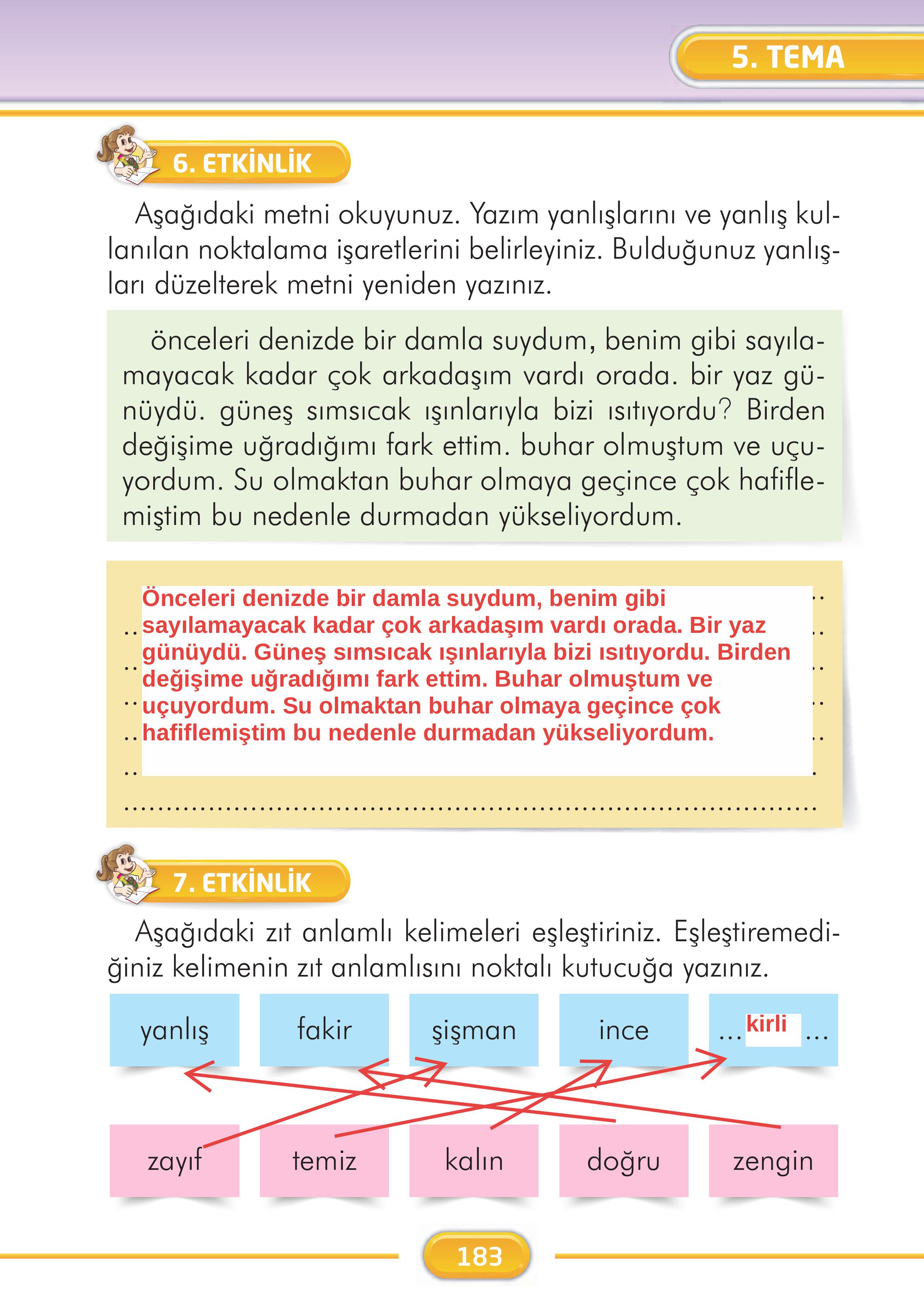 2. Sınıf İlke Yayınları Türkçe Ders Kitabı Sayfa 183 Cevapları