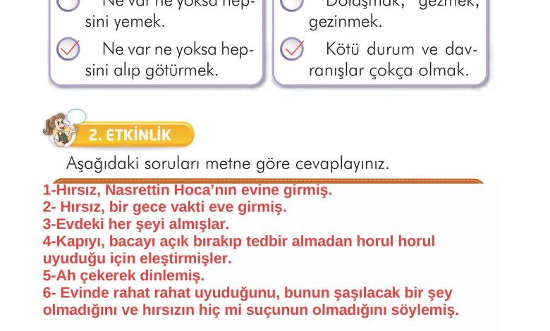 2. Sınıf İlke Yayınları Türkçe Ders Kitabı Sayfa 202 Cevapları