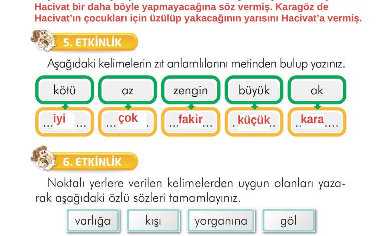 2. Sınıf İlke Yayınları Türkçe Ders Kitabı Sayfa 212 Cevapları