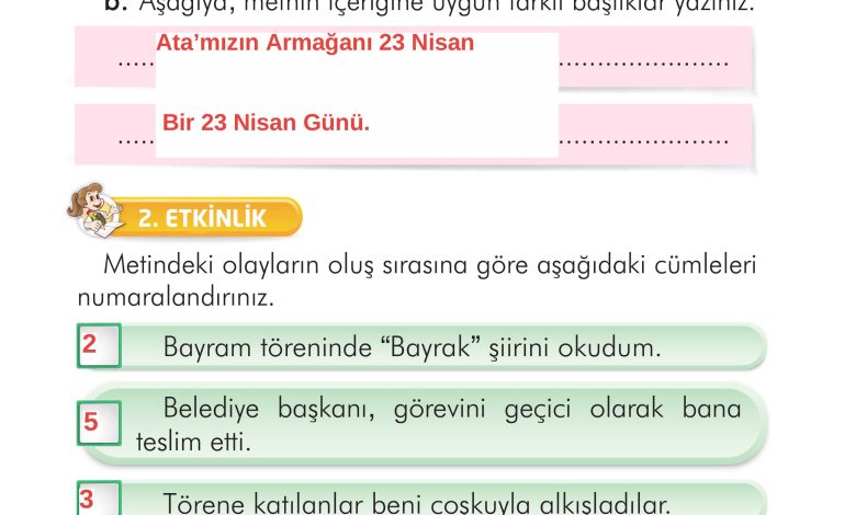 2. Sınıf İlke Yayınları Türkçe Ders Kitabı Sayfa 222 Cevapları