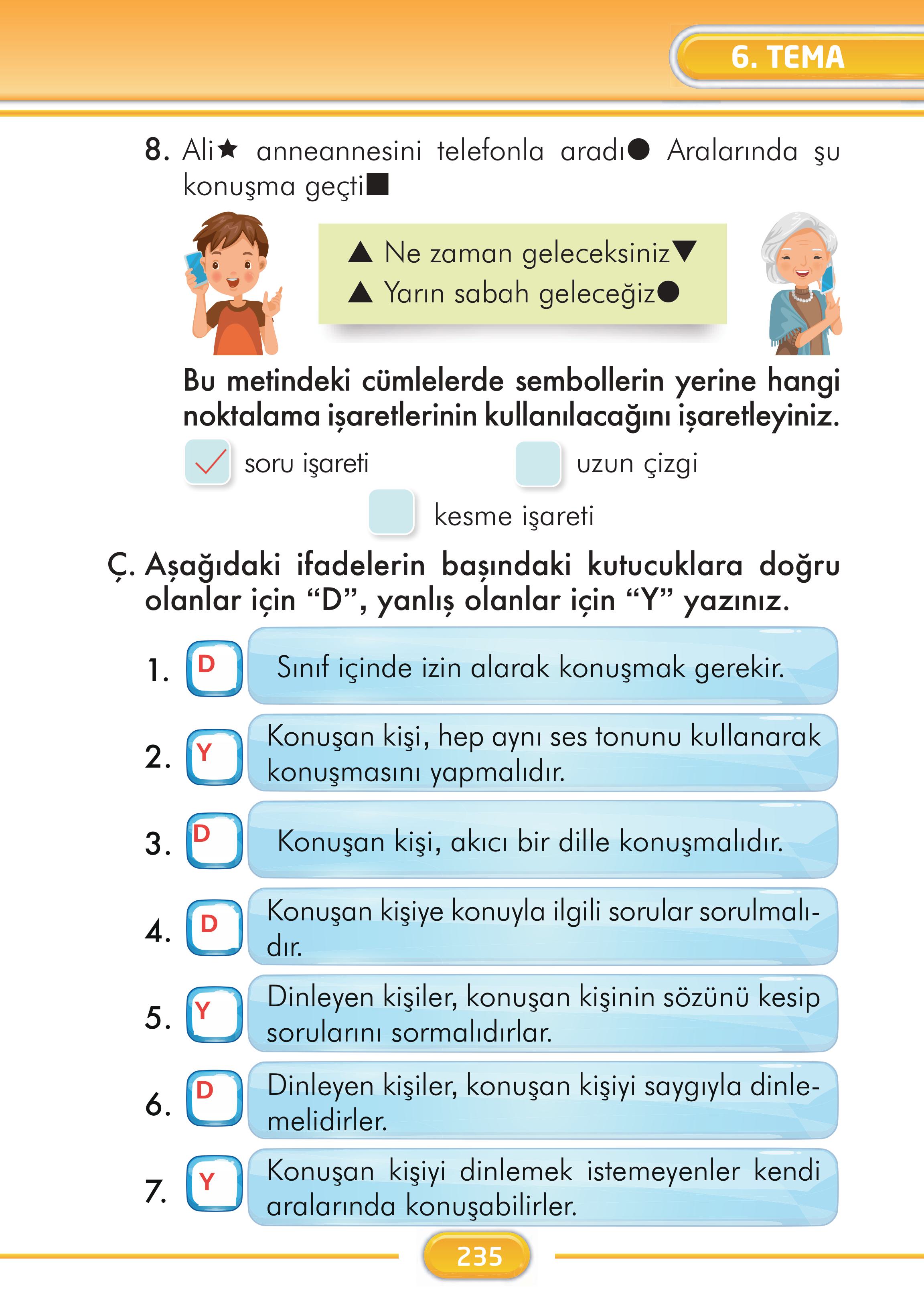 2. Sınıf İlke Yayınları Türkçe Ders Kitabı Sayfa 235 Cevapları