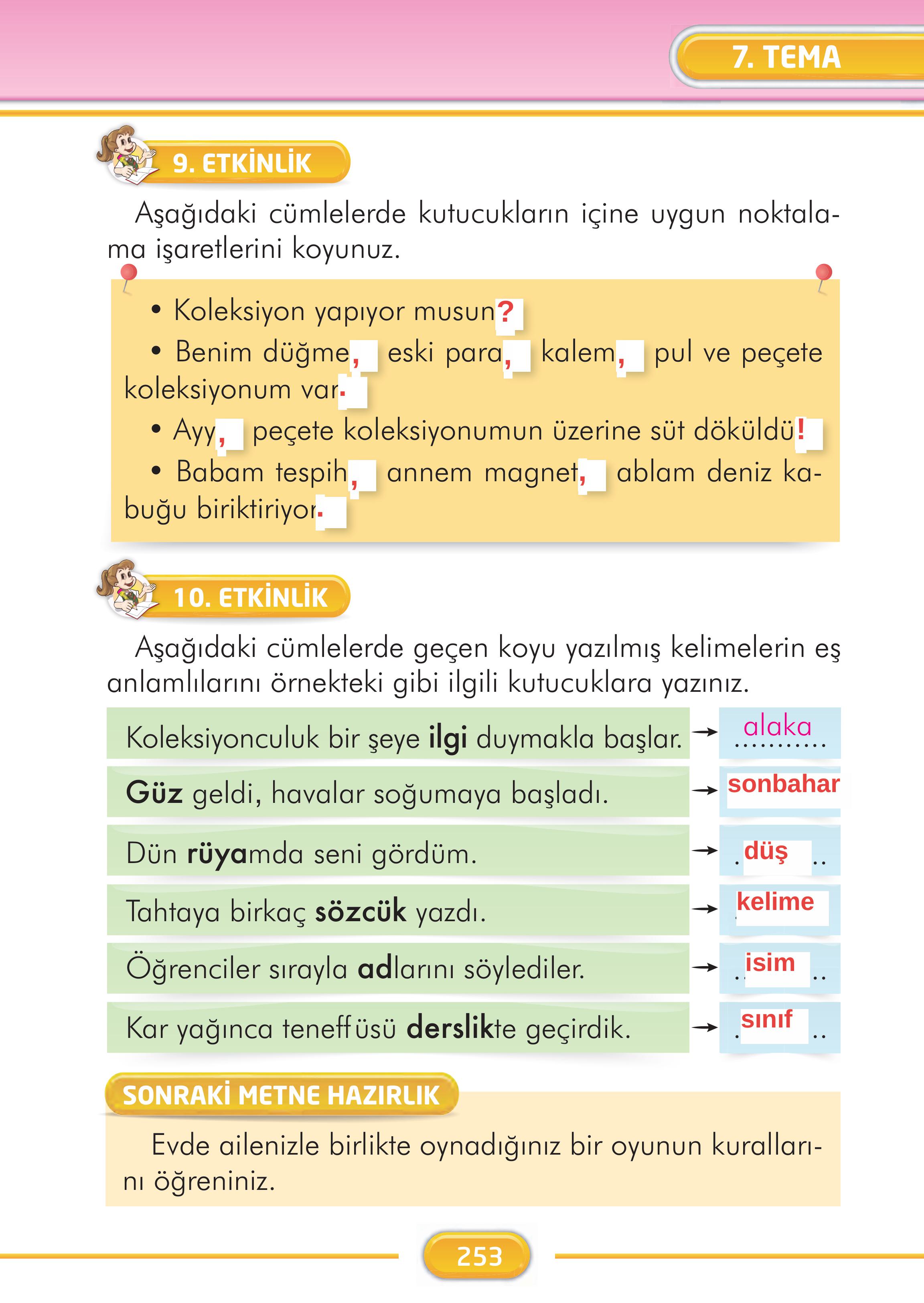 2. Sınıf İlke Yayınları Türkçe Ders Kitabı Sayfa 253 Cevapları