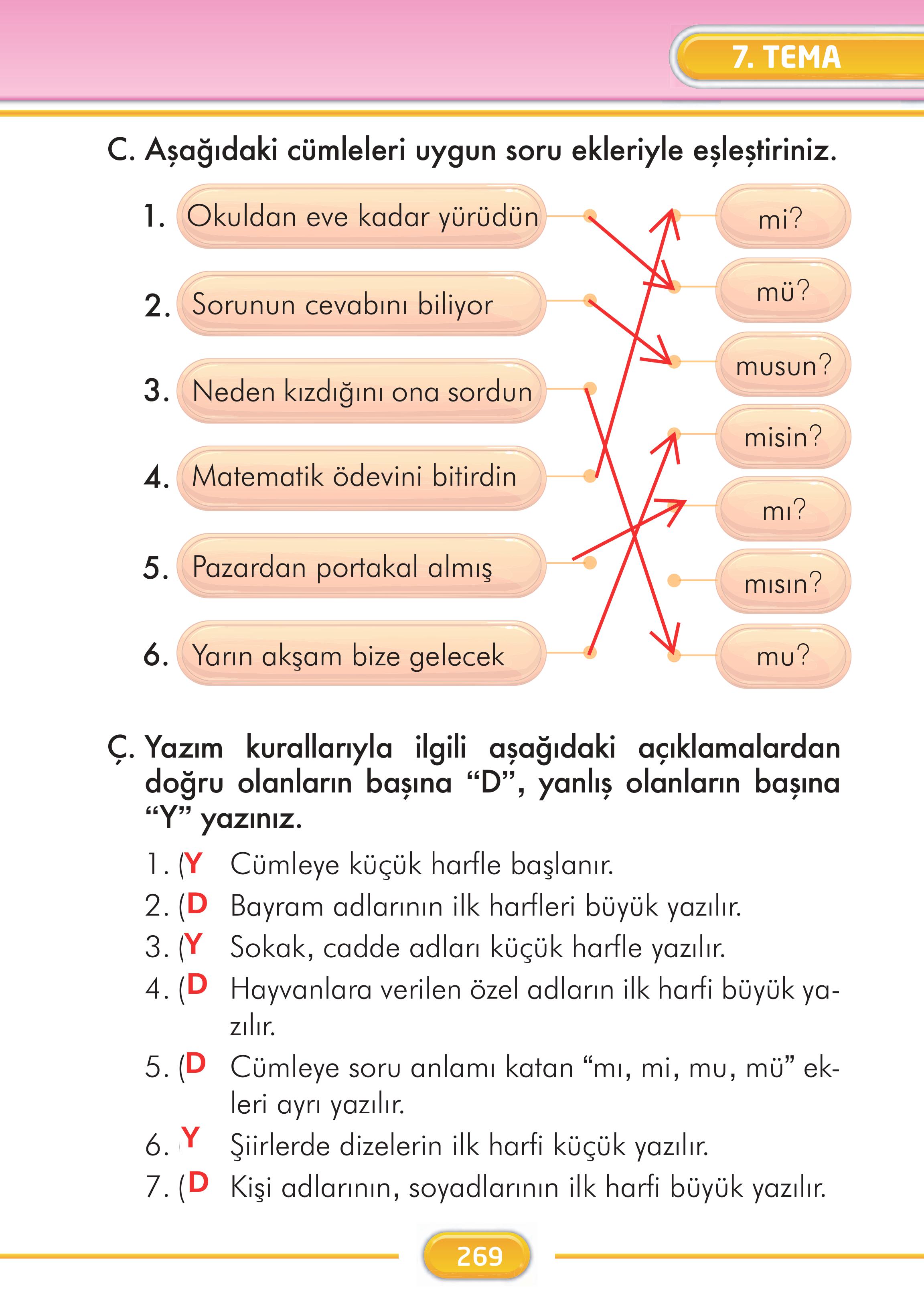 2. Sınıf İlke Yayınları Türkçe Ders Kitabı Sayfa 269 Cevapları