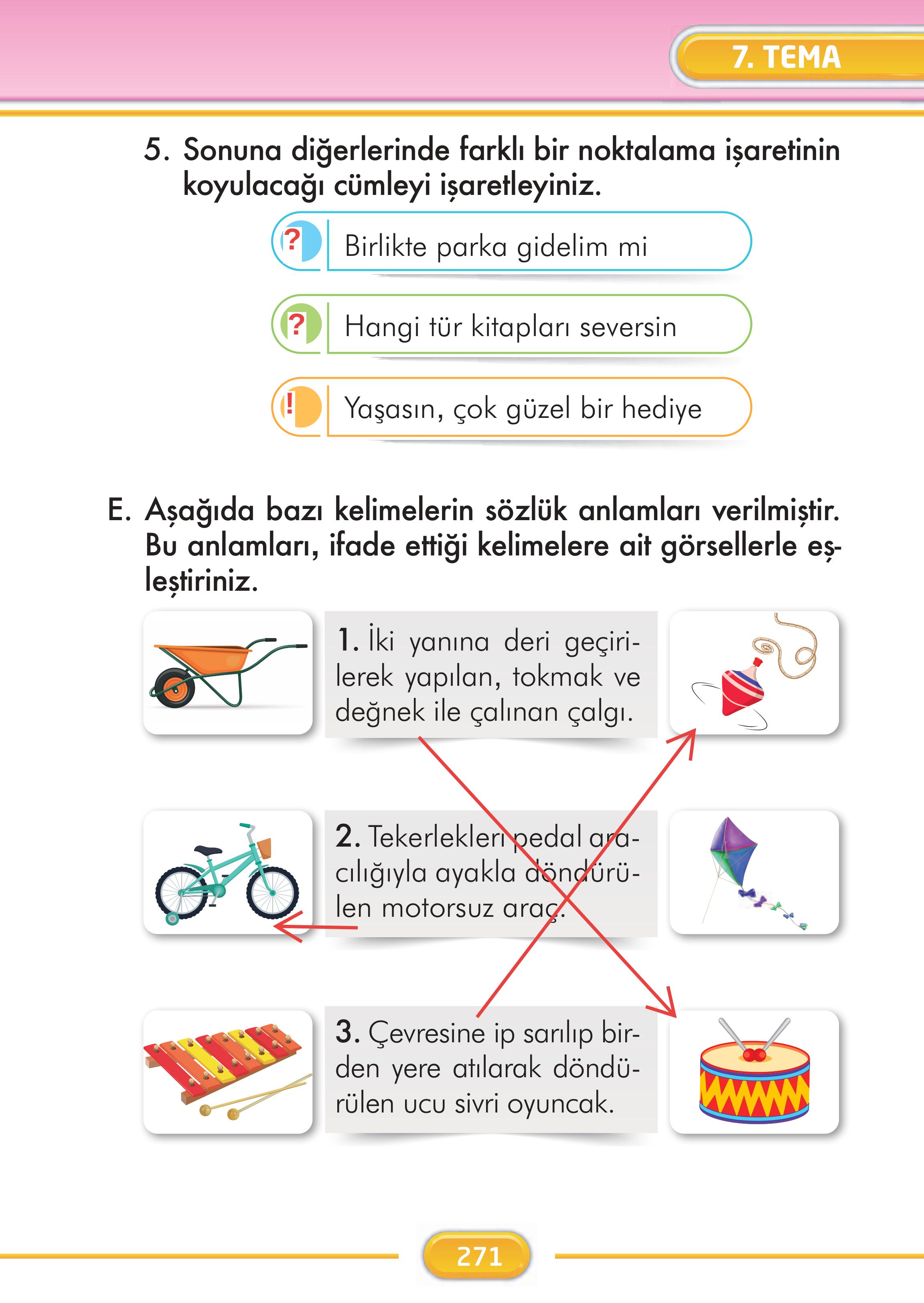 2. Sınıf İlke Yayınları Türkçe Ders Kitabı Sayfa 271 Cevapları