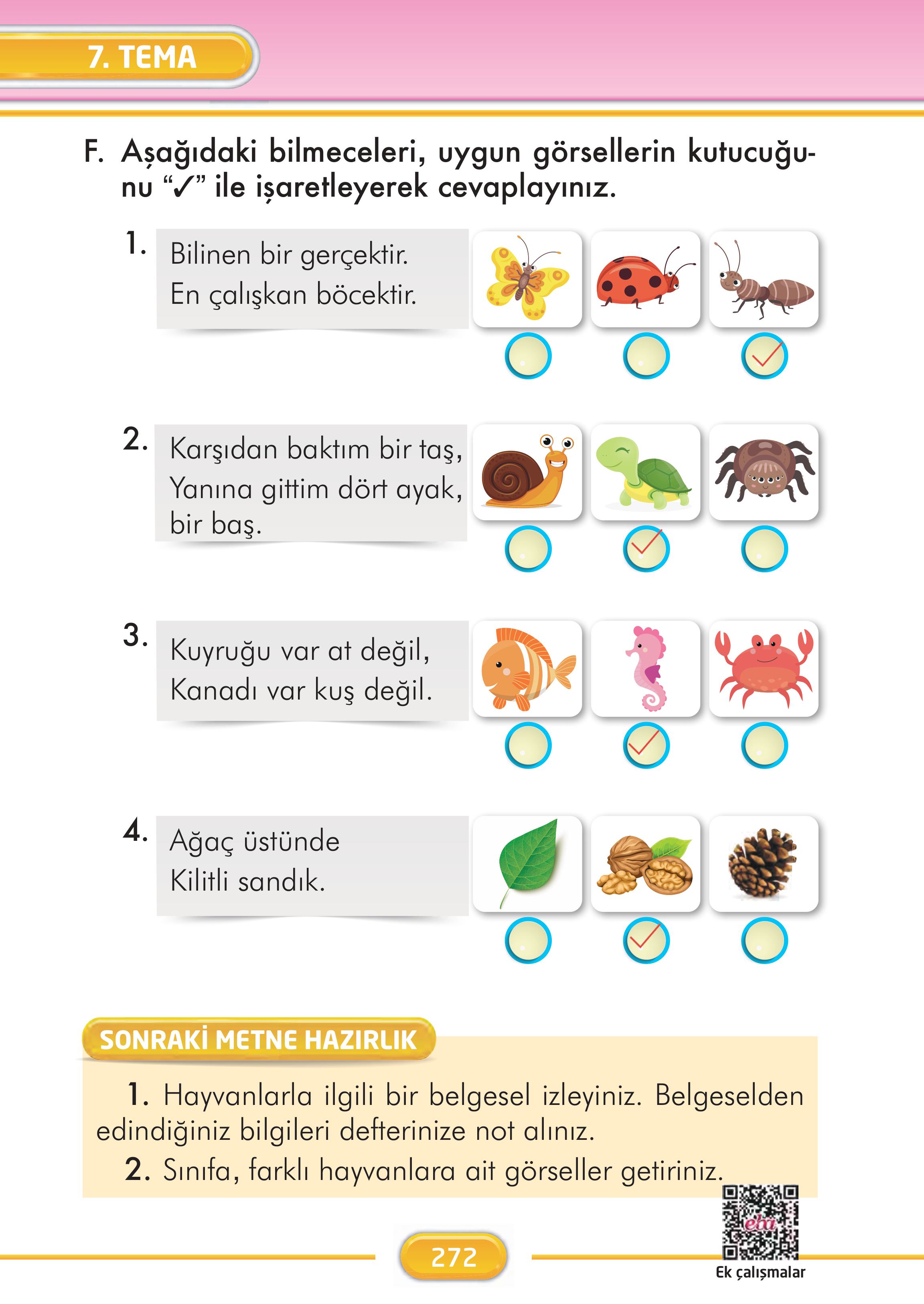 2. Sınıf İlke Yayınları Türkçe Ders Kitabı Sayfa 272 Cevapları