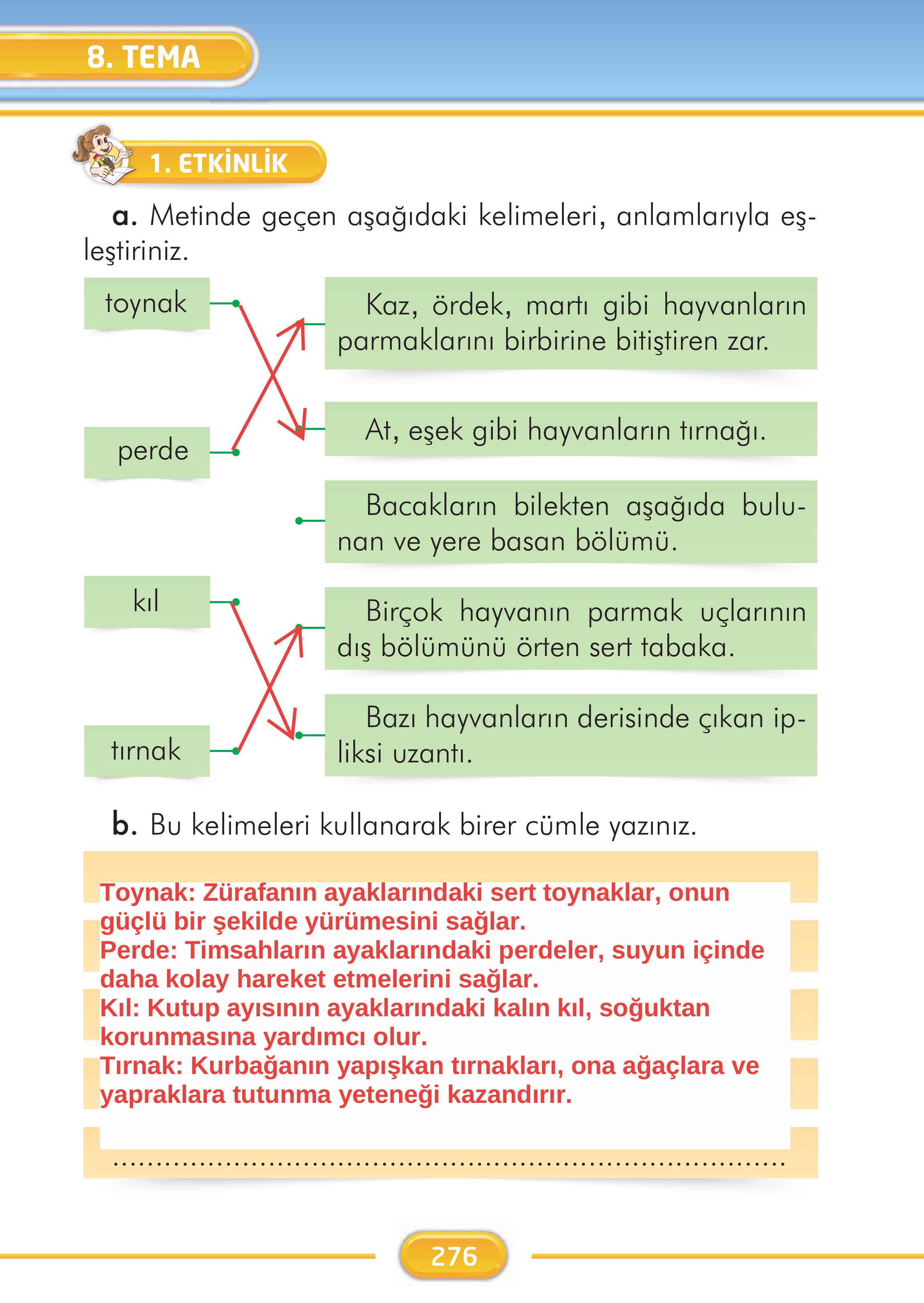 2. Sınıf İlke Yayınları Türkçe Ders Kitabı Sayfa 276 Cevapları