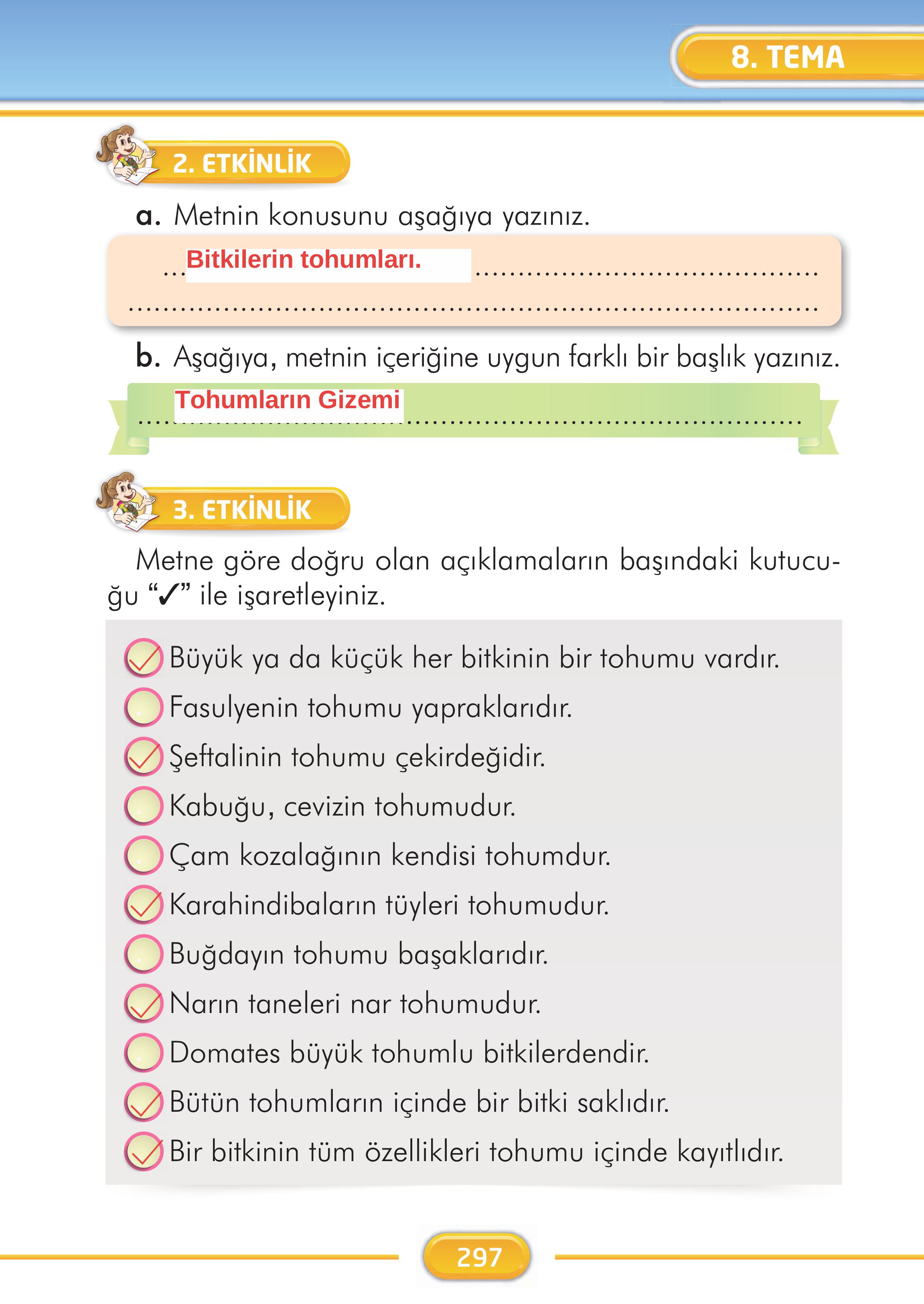 2. Sınıf İlke Yayınları Türkçe Ders Kitabı Sayfa 297 Cevapları