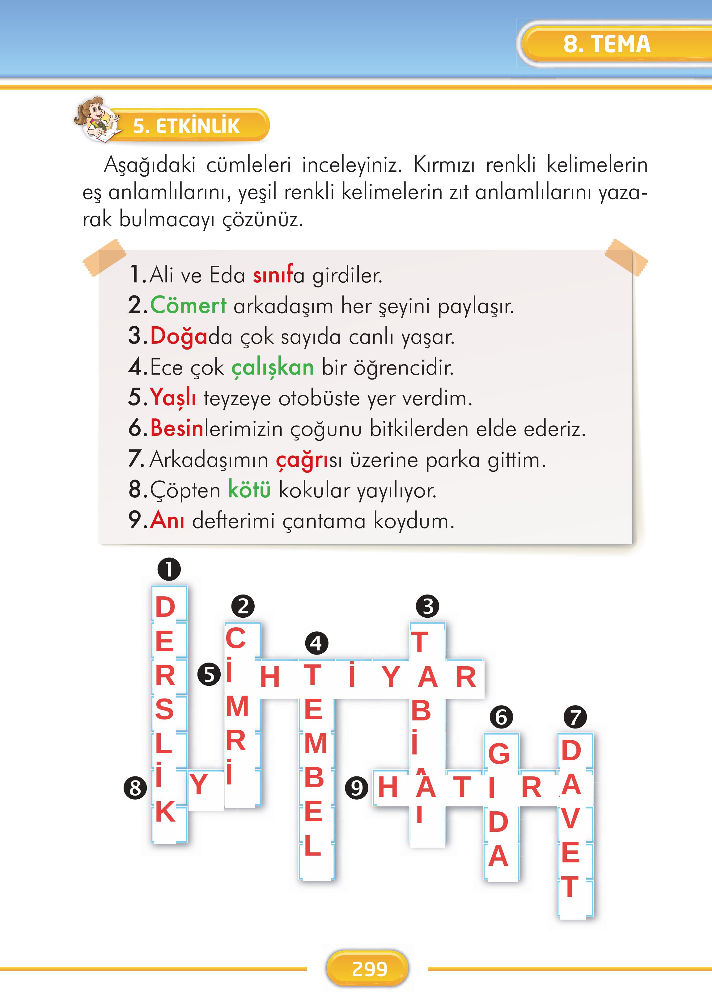 2. Sınıf İlke Yayınları Türkçe Ders Kitabı Sayfa 299 Cevapları