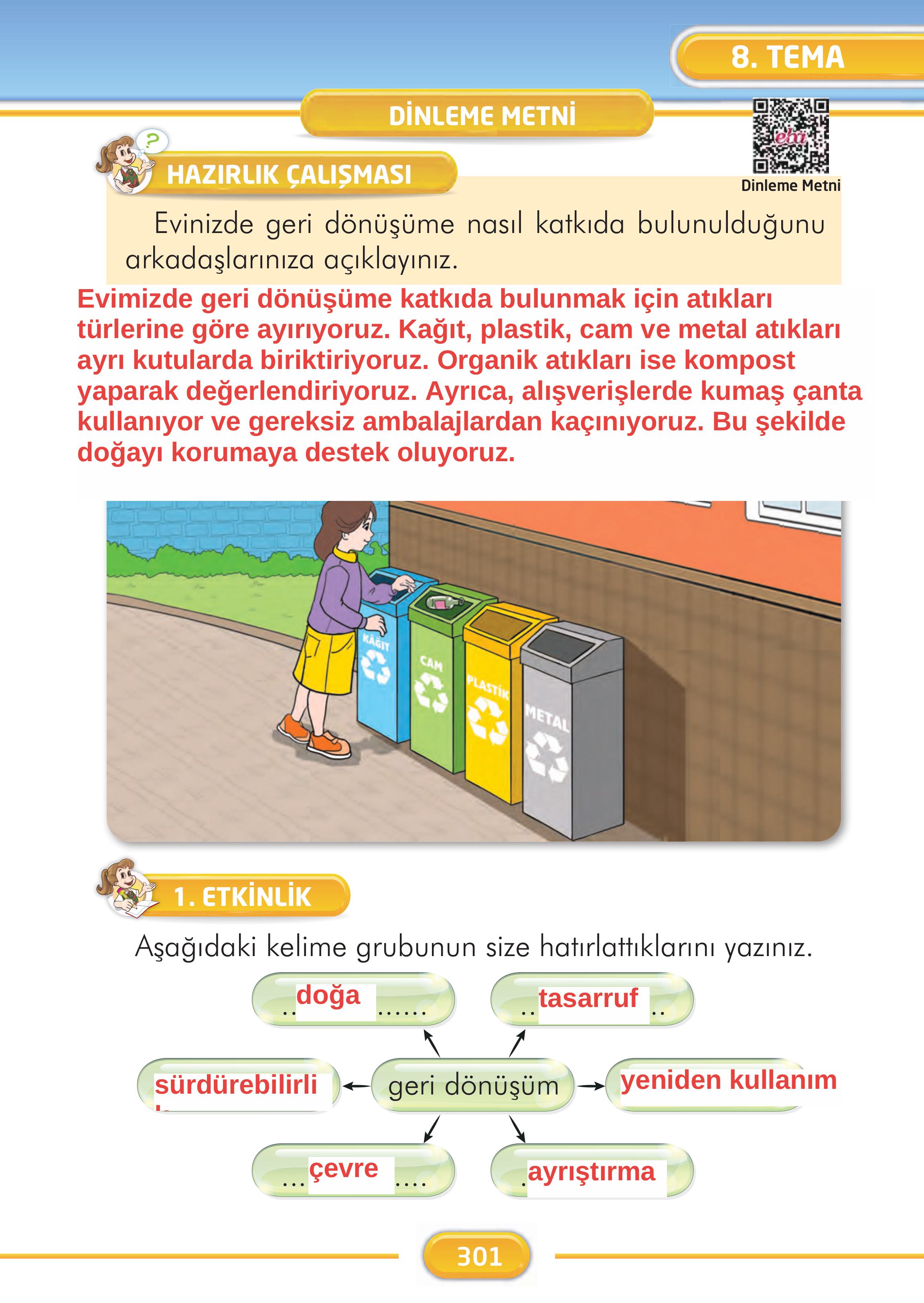 2. Sınıf İlke Yayınları Türkçe Ders Kitabı Sayfa 301 Cevapları