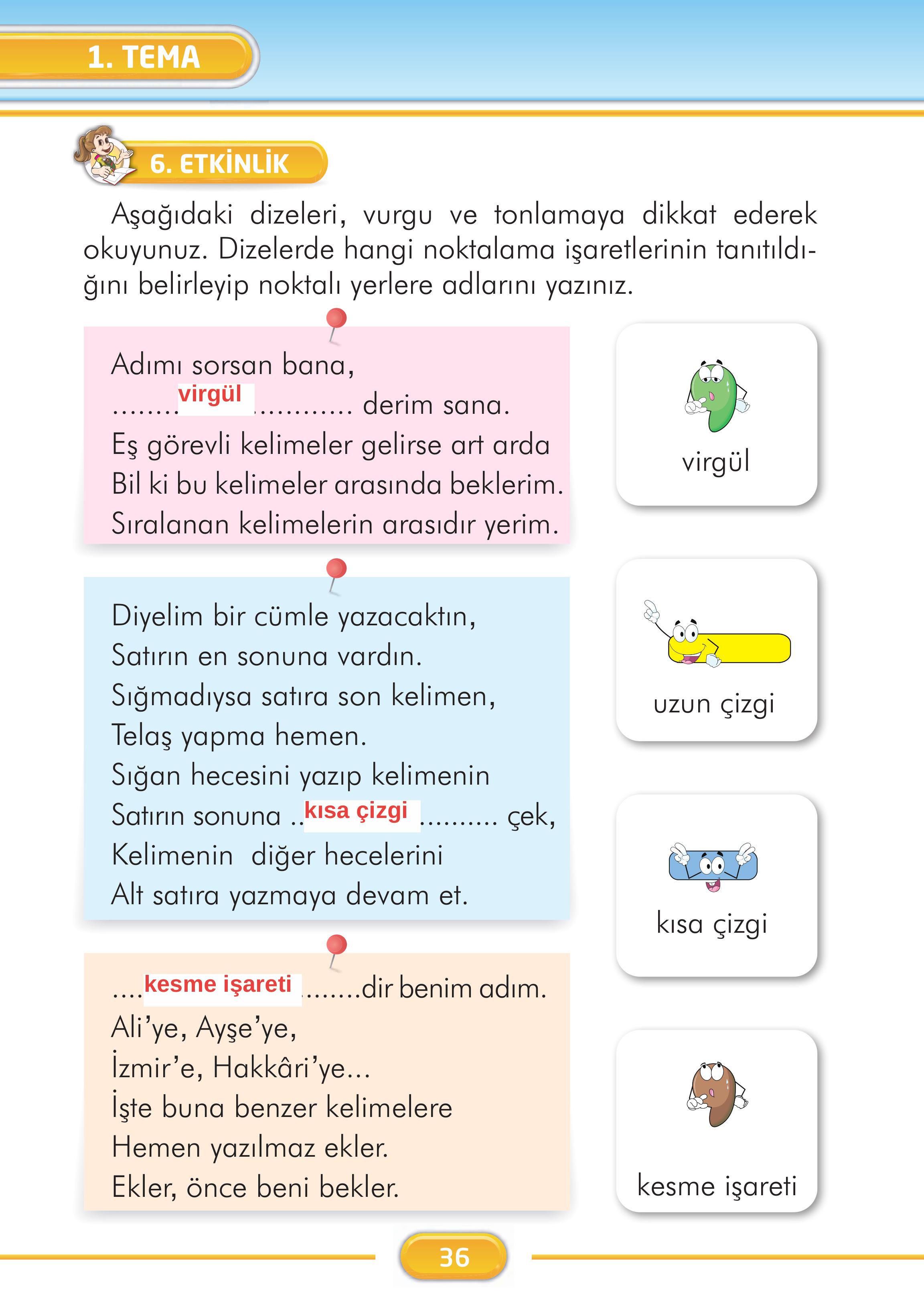 2. Sınıf İlke Yayınları Türkçe Ders Kitabı Sayfa 36 Cevapları