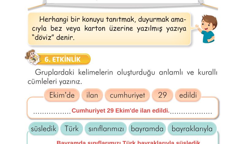 2. Sınıf İlke Yayınları Türkçe Ders Kitabı Sayfa 55 Cevapları