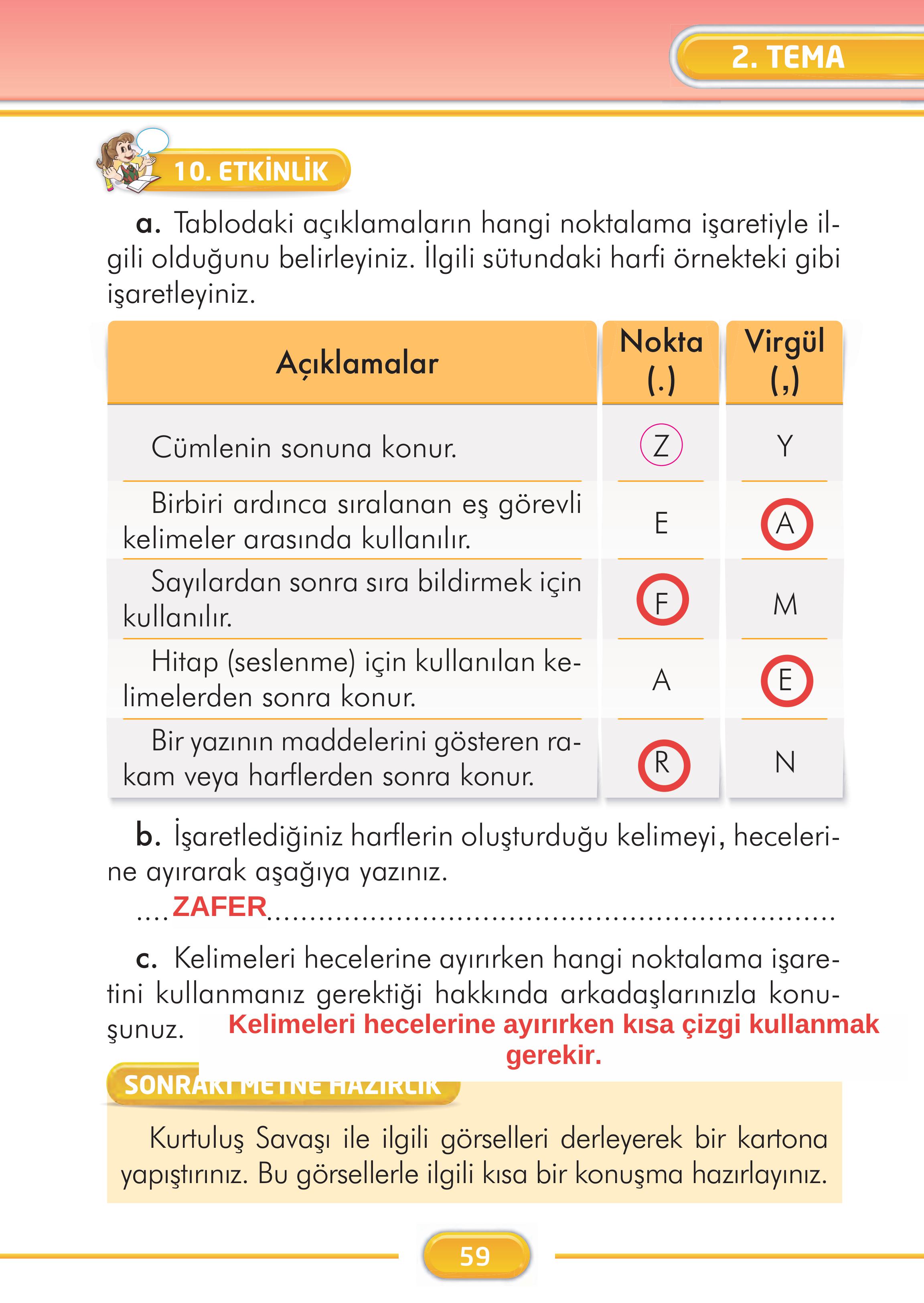 2. Sınıf İlke Yayınları Türkçe Ders Kitabı Sayfa 59 Cevapları