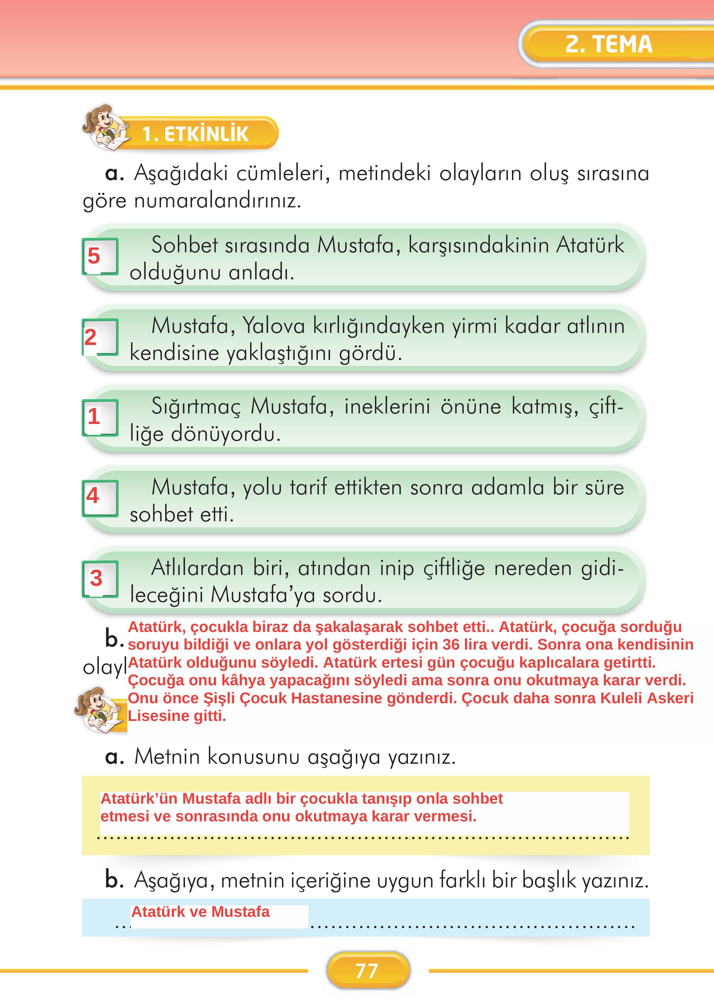 2. Sınıf İlke Yayınları Türkçe Ders Kitabı Sayfa 77 Cevapları