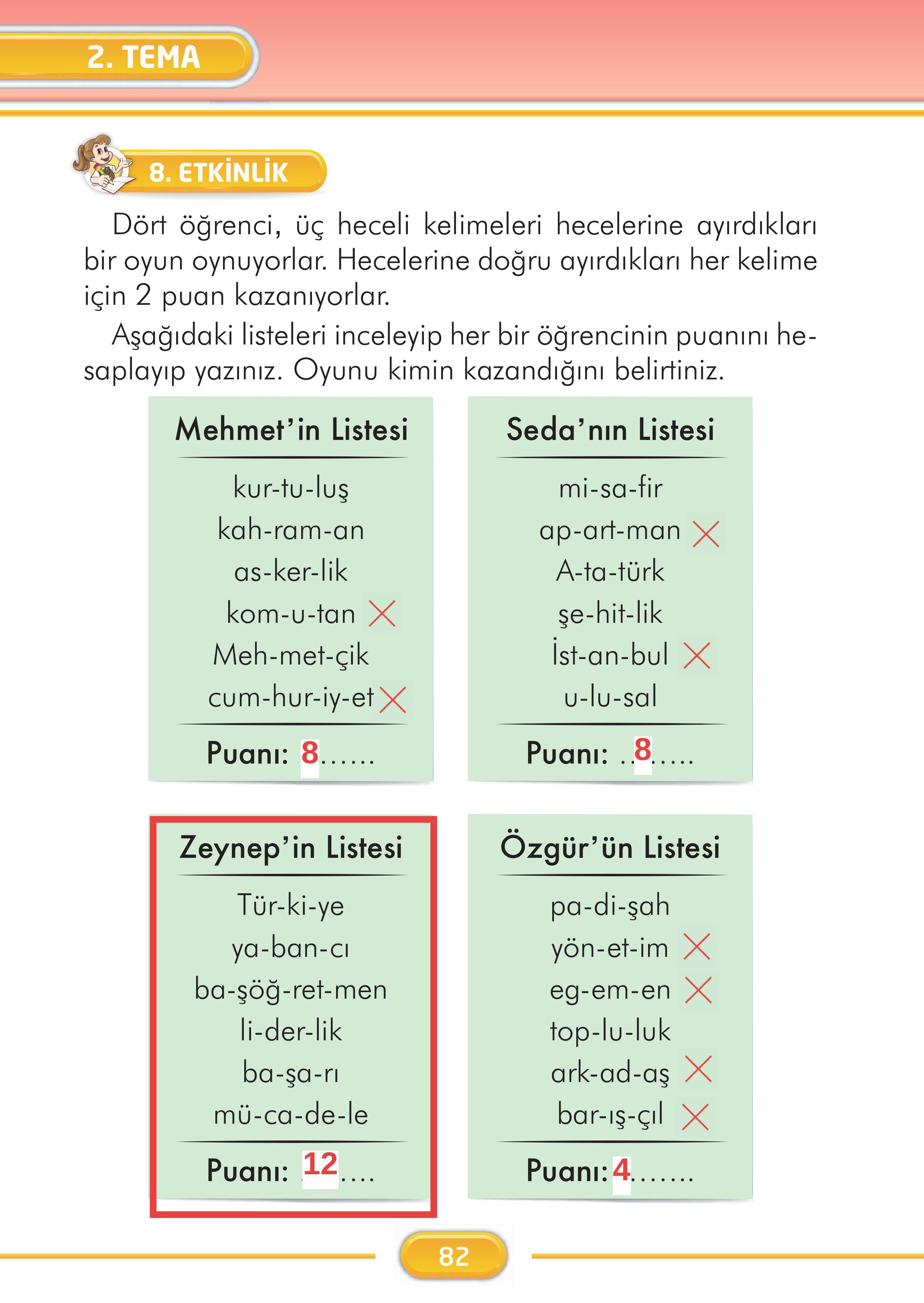 2. Sınıf İlke Yayınları Türkçe Ders Kitabı Sayfa 82 Cevapları