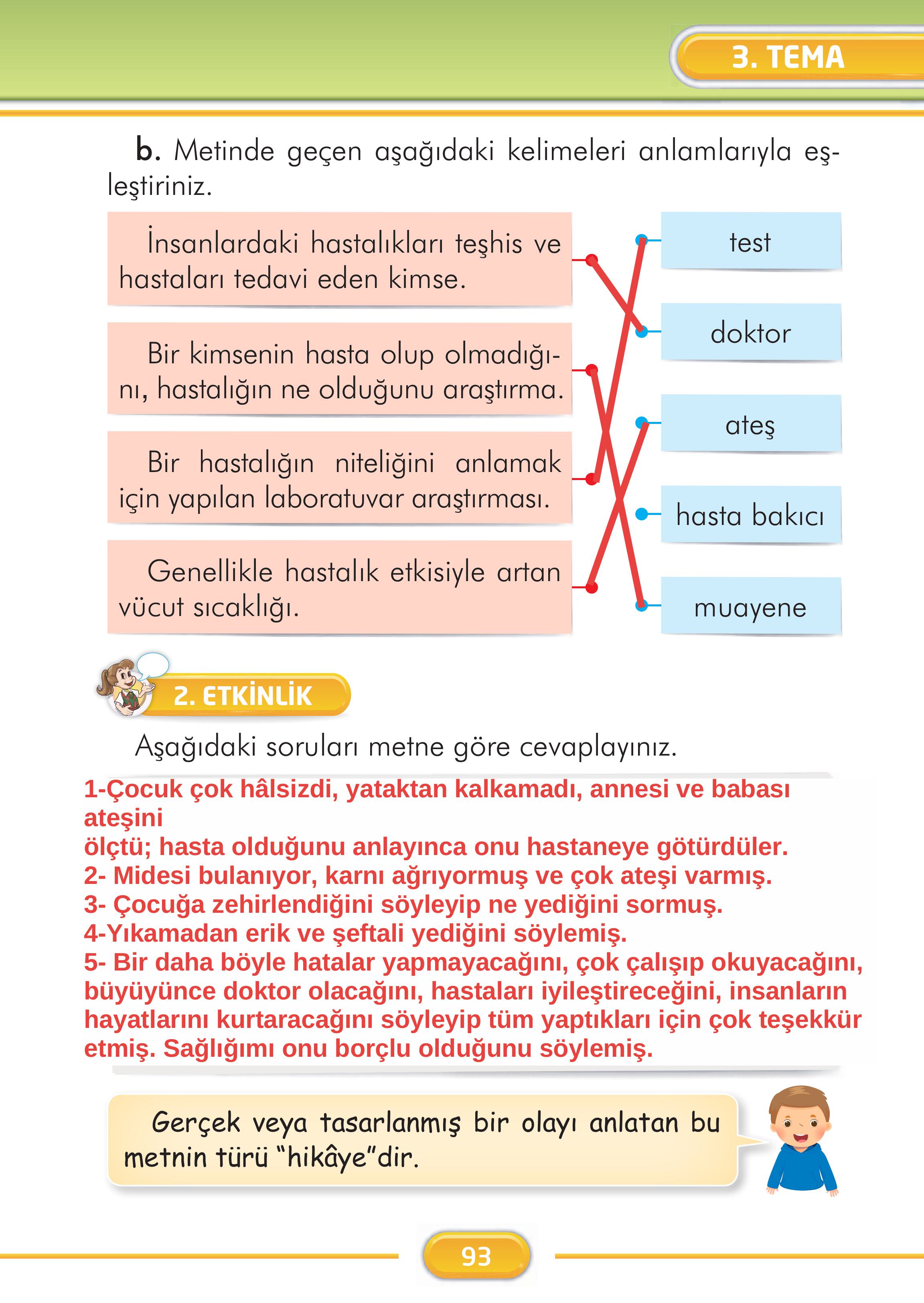 2. Sınıf İlke Yayınları Türkçe Ders Kitabı Sayfa 93 Cevapları