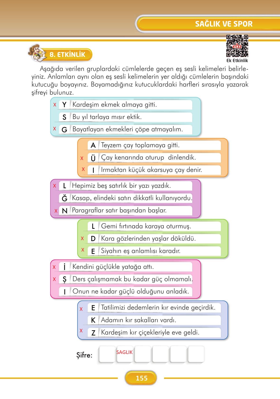 3. Sınıf İlke Yayınları Türkçe Ders Kitabı Sayfa 155 Cevapları