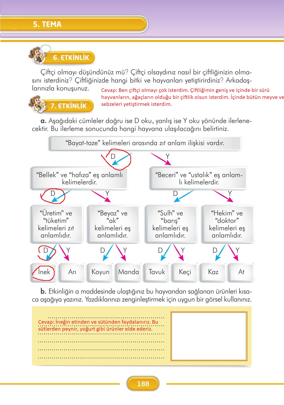 3. Sınıf İlke Yayınları Türkçe Ders Kitabı Sayfa 188 Cevapları