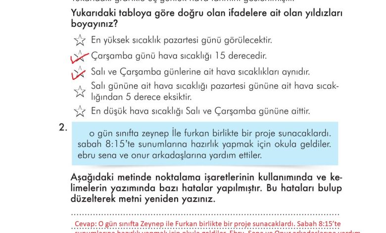 3. Sınıf İlke Yayınları Türkçe Ders Kitabı Sayfa 202 Cevapları