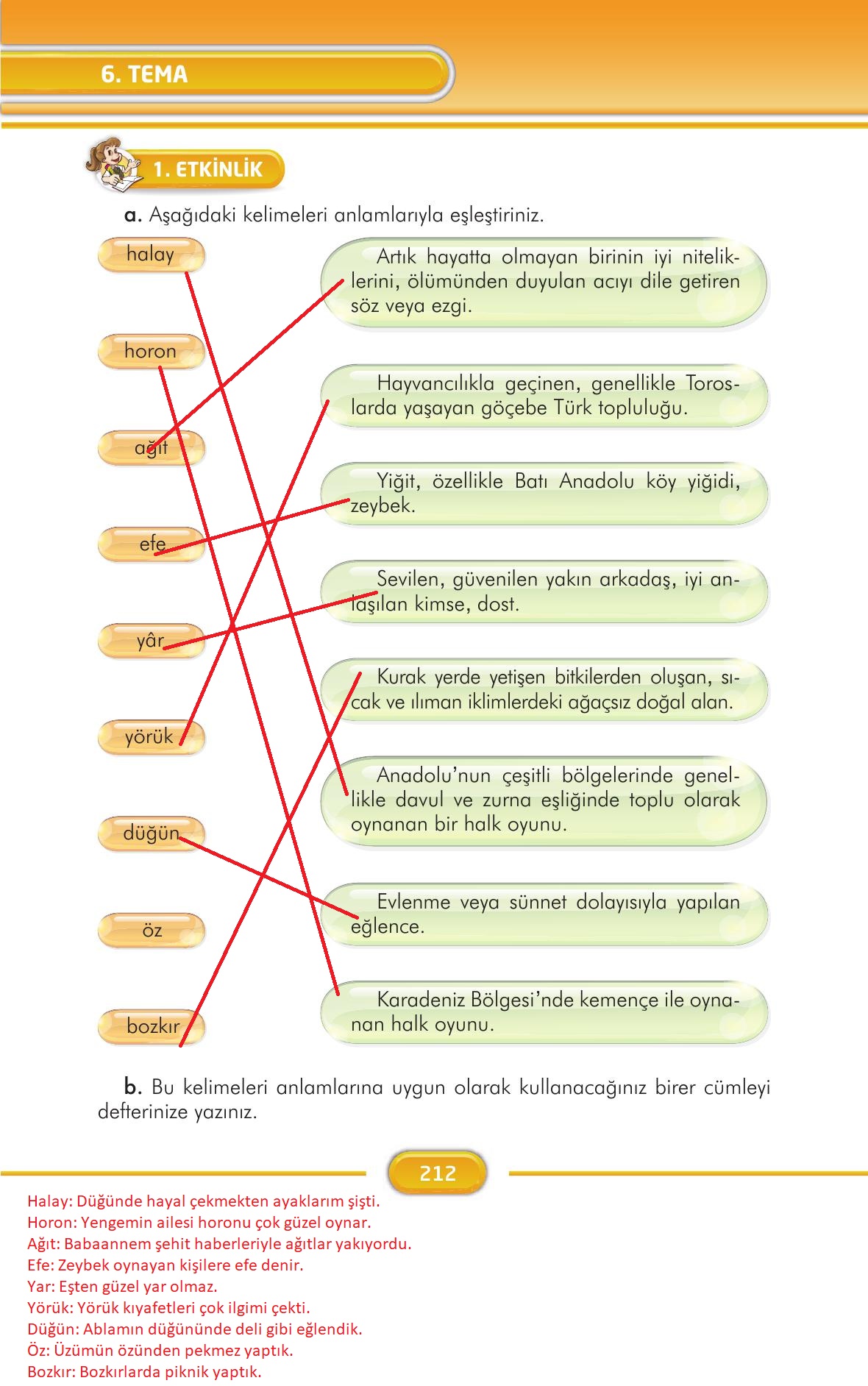 3. Sınıf İlke Yayınları Türkçe Ders Kitabı Sayfa 212 Cevapları