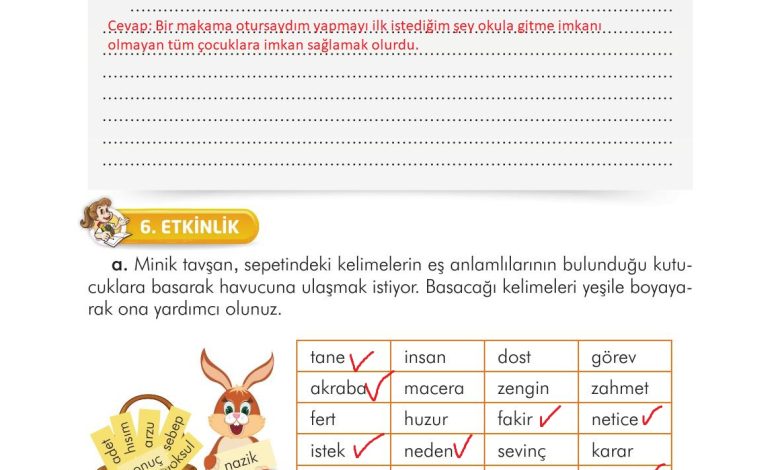 3. Sınıf İlke Yayınları Türkçe Ders Kitabı Sayfa 223 Cevapları