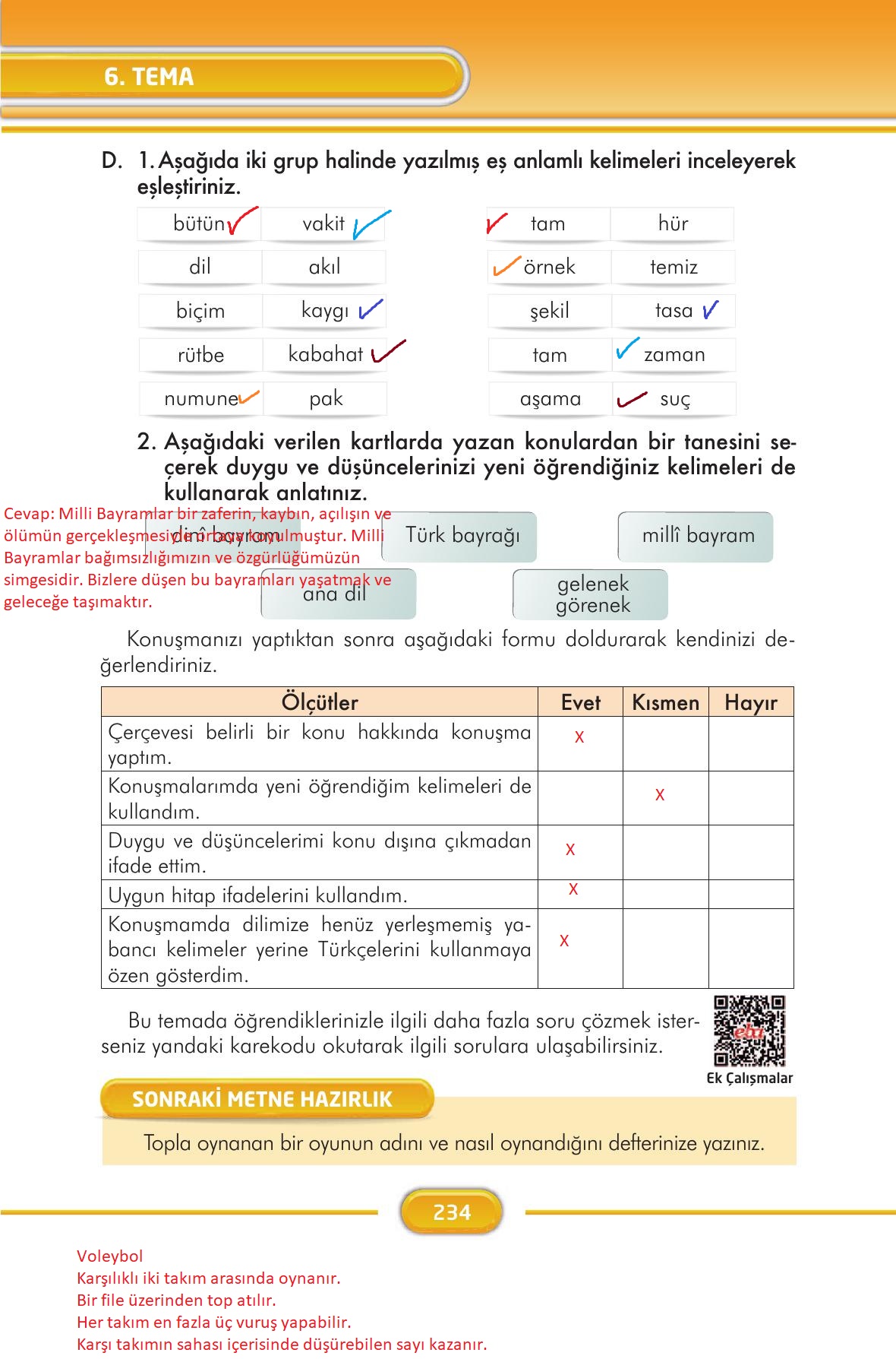 3. Sınıf İlke Yayınları Türkçe Ders Kitabı Sayfa 234 Cevapları