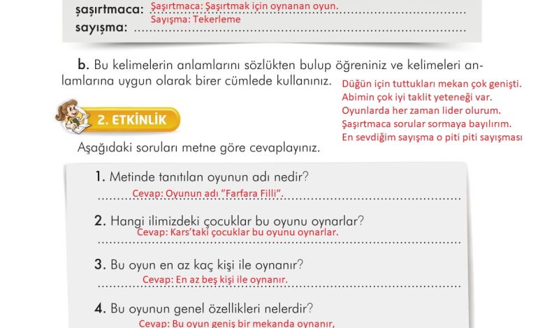 3. Sınıf İlke Yayınları Türkçe Ders Kitabı Sayfa 238 Cevapları