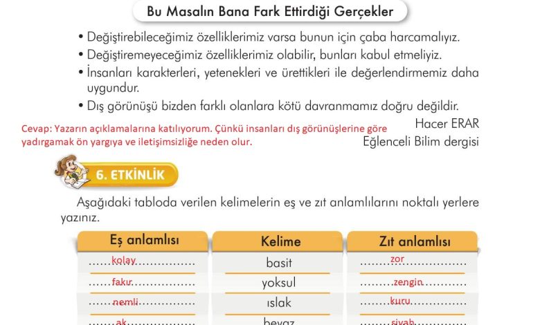 3. Sınıf İlke Yayınları Türkçe Ders Kitabı Sayfa 258 Cevapları