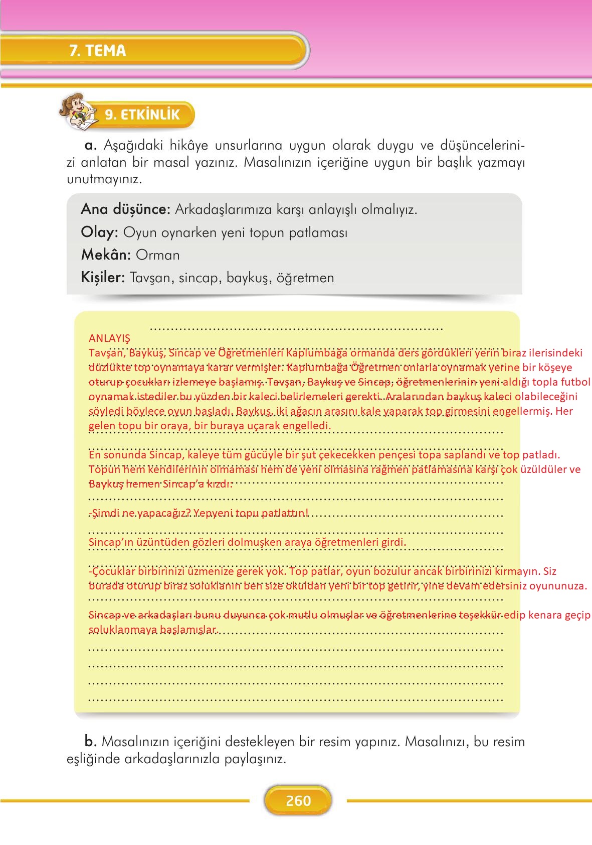 3. Sınıf İlke Yayınları Türkçe Ders Kitabı Sayfa 260 Cevapları