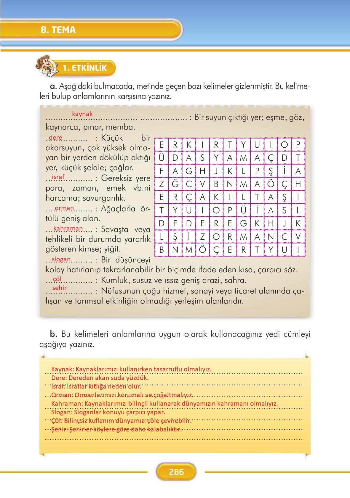 3. Sınıf İlke Yayınları Türkçe Ders Kitabı Sayfa 286 Cevapları