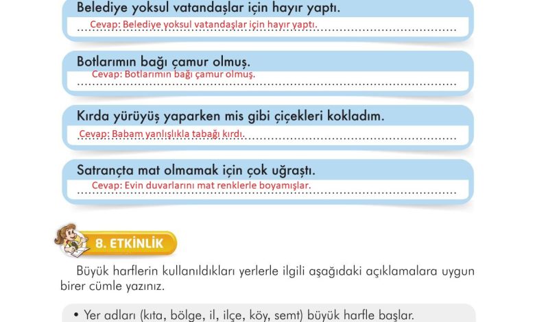 3. Sınıf İlke Yayınları Türkçe Ders Kitabı Sayfa 296 Cevapları