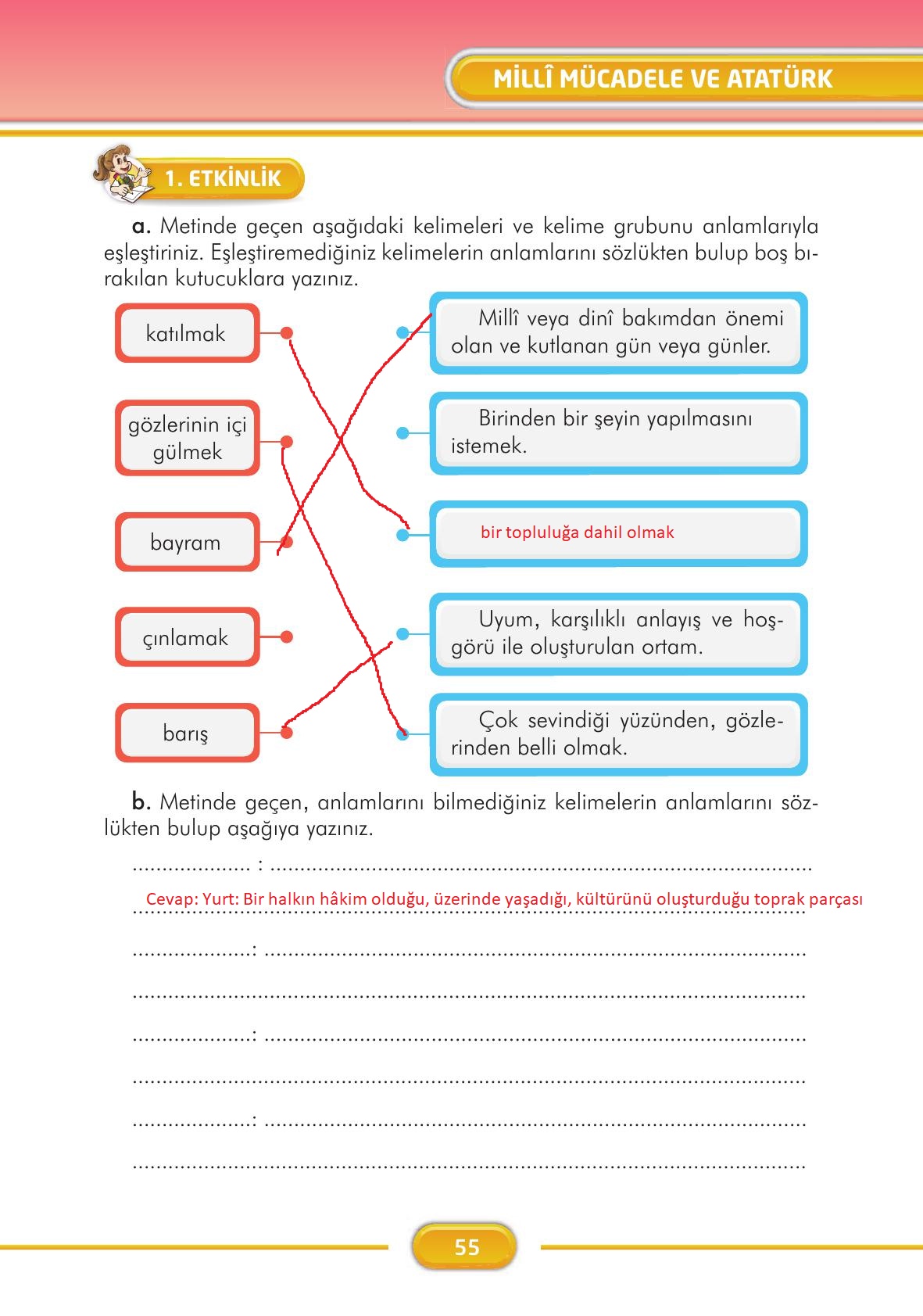 3. Sınıf İlke Yayınları Türkçe Ders Kitabı Sayfa 55 Cevapları
