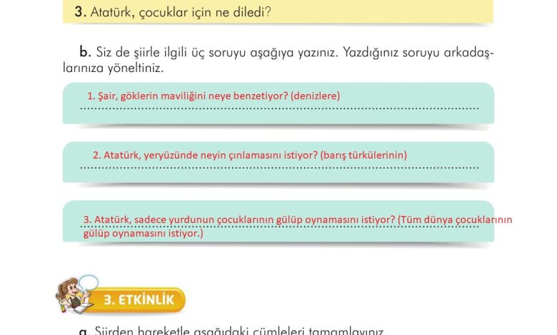 3. Sınıf İlke Yayınları Türkçe Ders Kitabı Sayfa 56 Cevapları