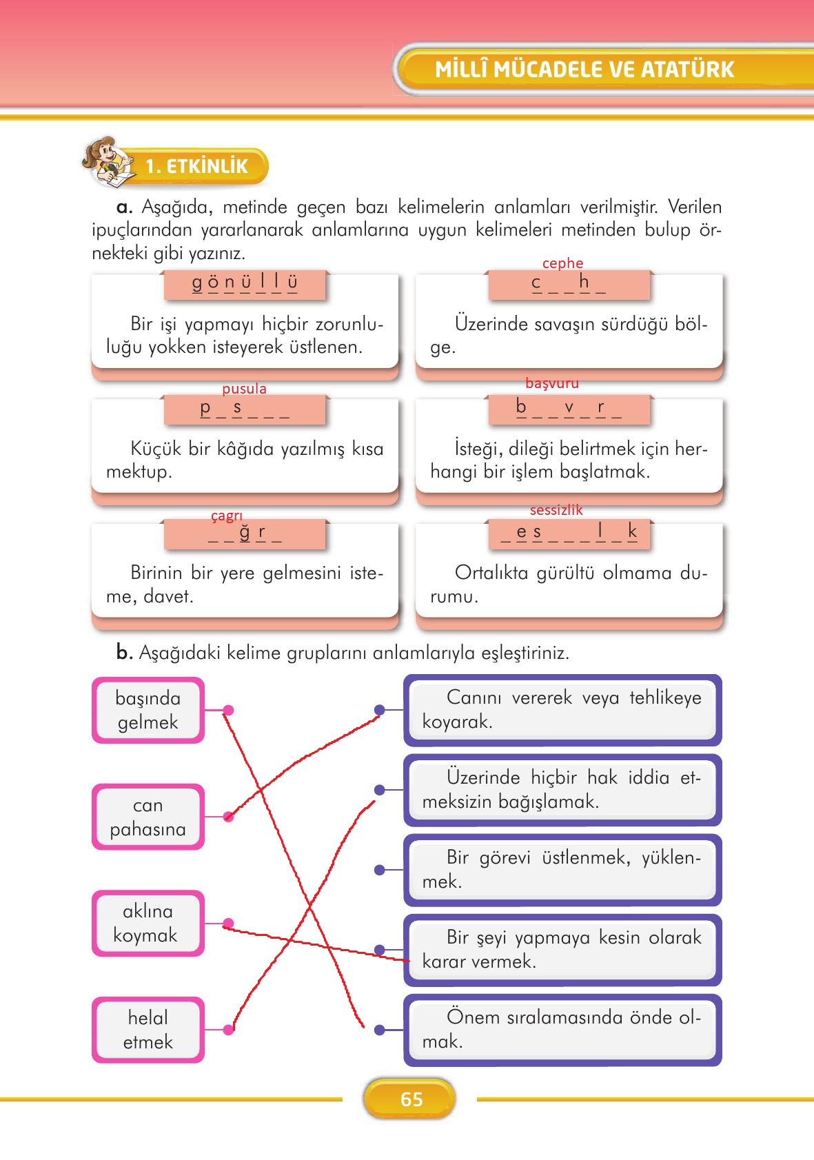 3. Sınıf İlke Yayınları Türkçe Ders Kitabı Sayfa 65 Cevapları