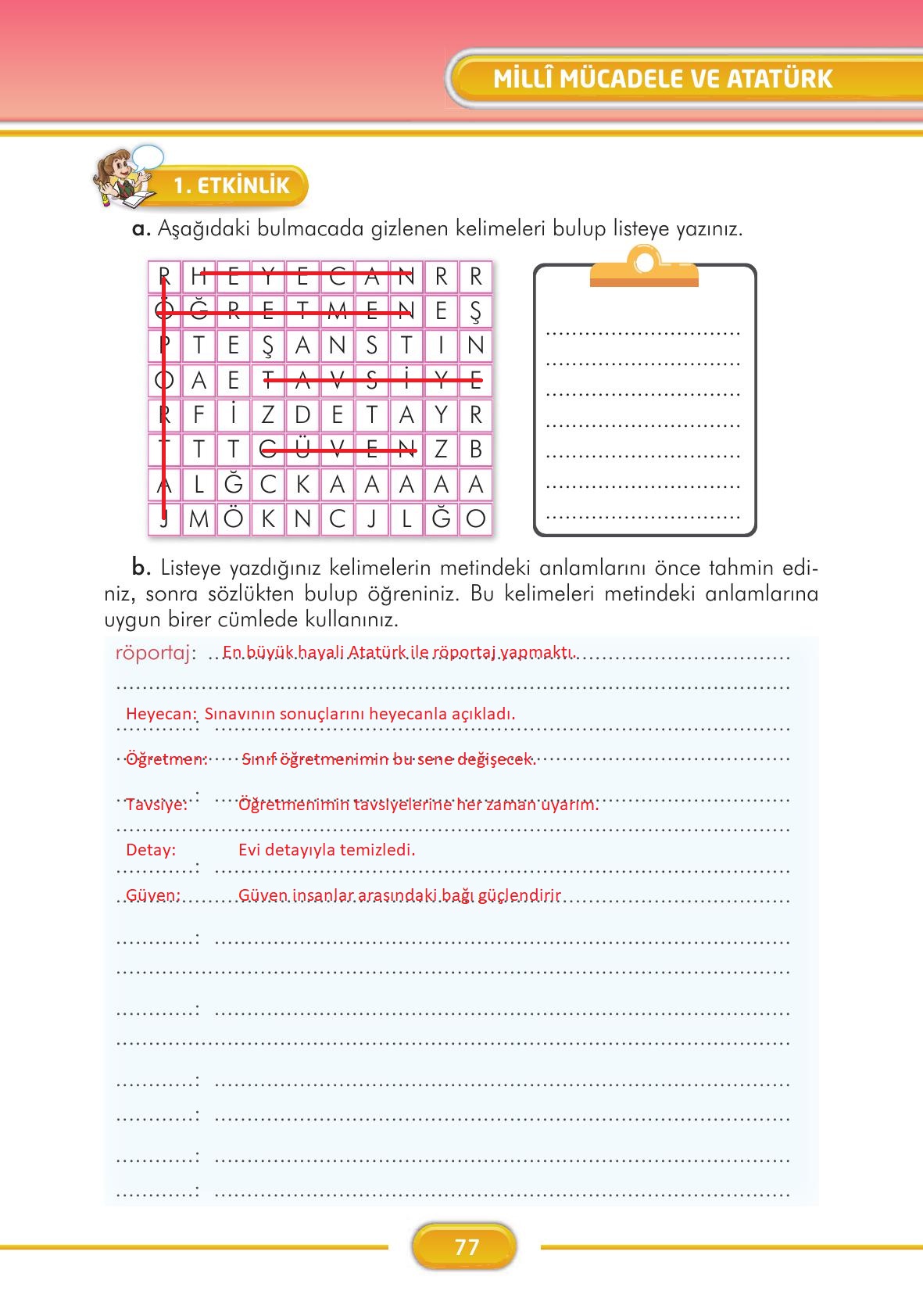 3. Sınıf İlke Yayınları Türkçe Ders Kitabı Sayfa 77 Cevapları