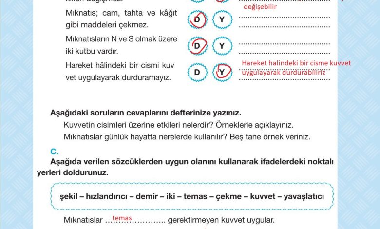 4. Sınıf Pasifik Yayınları Fen Bilimleri Ders Kitabı Sayfa 111 Cevapları