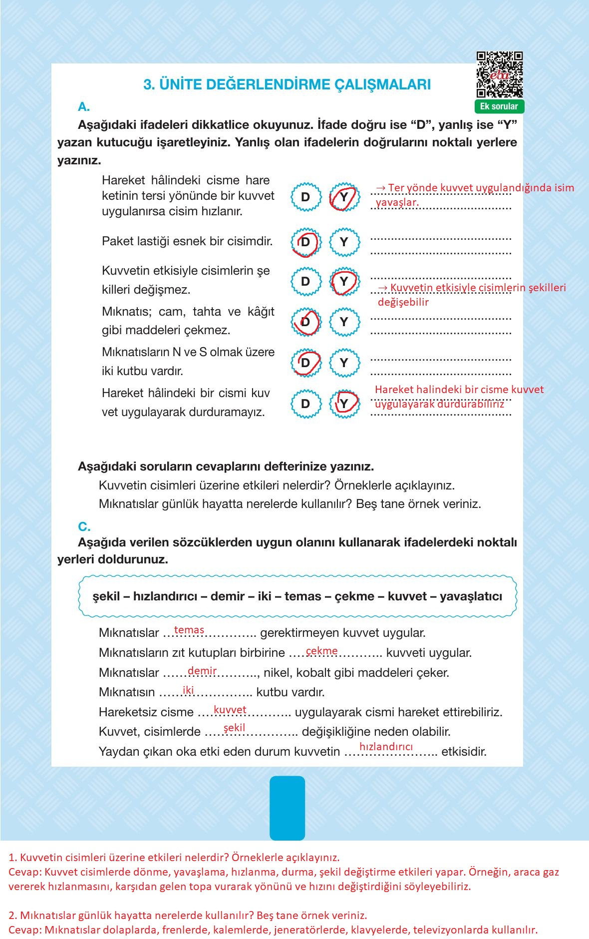 4. Sınıf Pasifik Yayınları Fen Bilimleri Ders Kitabı Sayfa 111 Cevapları