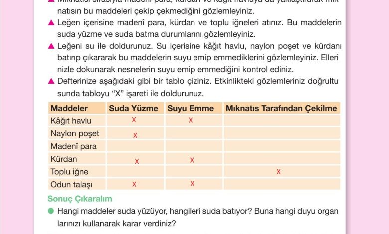 4. Sınıf Pasifik Yayınları Fen Bilimleri Ders Kitabı Sayfa 119 Cevapları