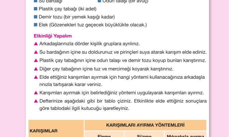 4. Sınıf Pasifik Yayınları Fen Bilimleri Ders Kitabı Sayfa 152 Cevapları