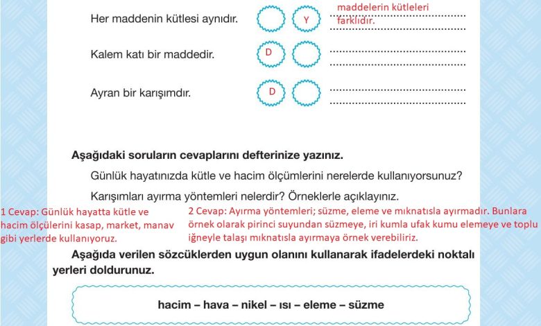 4. Sınıf Pasifik Yayınları Fen Bilimleri Ders Kitabı Sayfa 159 Cevapları