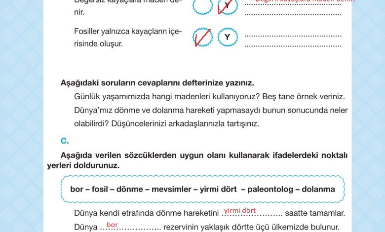 4. Sınıf Pasifik Yayınları Fen Bilimleri Ders Kitabı Sayfa 52 Cevapları