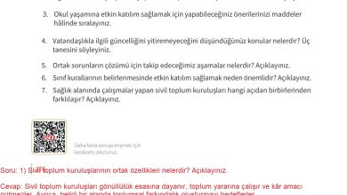 5. Sınıf Meb Yayınları 2. Kitap Ahlak Ve Vatandaşlık Eğitimi Ders Kitabı Sayfa 176 Cevapları