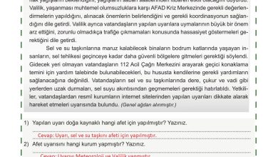 5. Sınıf Meb Yayınları Afet Bilinci Ders Kitabı Sayfa 110 Cevapları