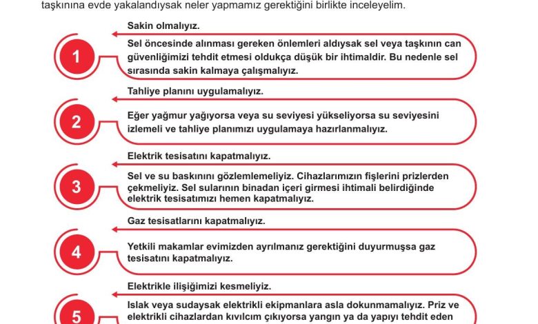 5. Sınıf Meb Yayınları Afet Bilinci Ders Kitabı Sayfa 121 Cevapları