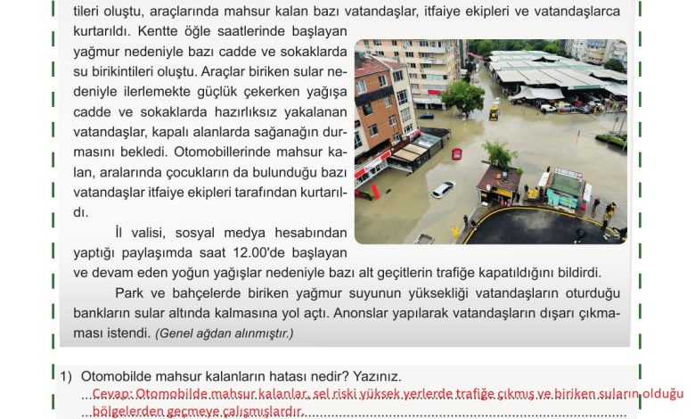 5. Sınıf Meb Yayınları Afet Bilinci Ders Kitabı Sayfa 124 Cevapları