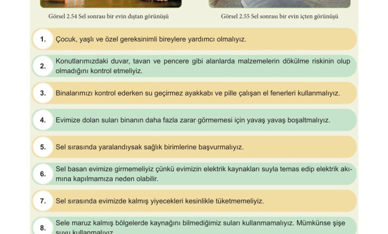 5. Sınıf Meb Yayınları Afet Bilinci Ders Kitabı Sayfa 129 Cevapları