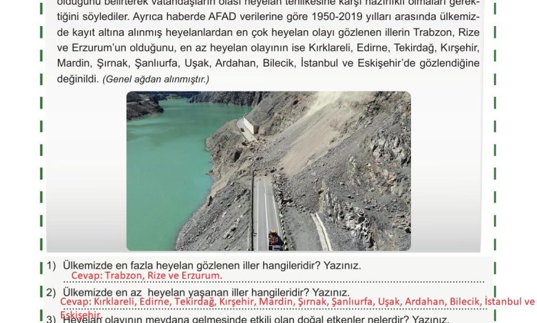 5. Sınıf Meb Yayınları Afet Bilinci Ders Kitabı Sayfa 135 Cevapları