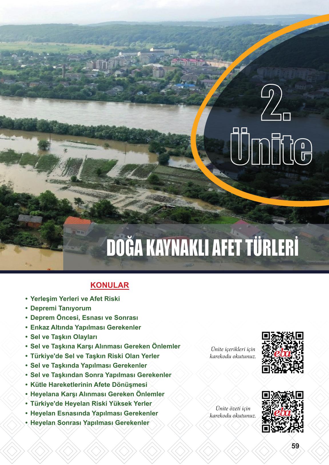 5. Sınıf Meb Yayınları Afet Bilinci Ders Kitabı Sayfa 59 Cevapları