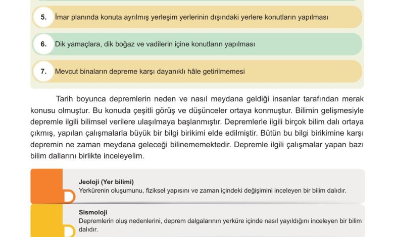 5. Sınıf Meb Yayınları Afet Bilinci Ders Kitabı Sayfa 68 Cevapları